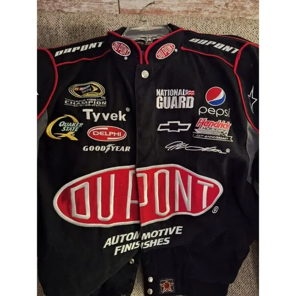 Vintage Y2K Jeff Hamilton Jeff Gordon Black DuPont Nascar Racing Jacket XL