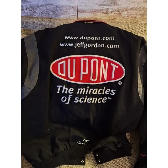 Vintage Y2K Jeff Hamilton Jeff Gordon Black DuPont Nascar Racing Jacket XL