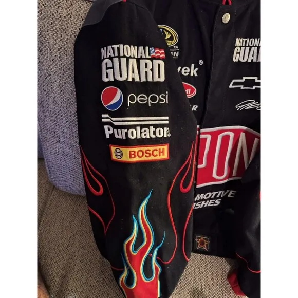 Vintage Y2K Jeff Hamilton Jeff Gordon Black DuPont Nascar Racing Jacket XL