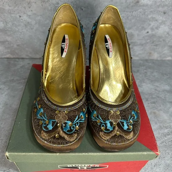 Vintage Y2K Naughty Monkey Rani shoes chunky wedge heels 8