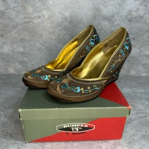 Vintage Y2K Naughty Monkey Rani shoes chunky wedge heels 8