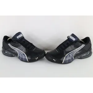 Vintage Y2K Puma Mens Size 11.5 D Distressed Spell Out Sneakers Shoes Black