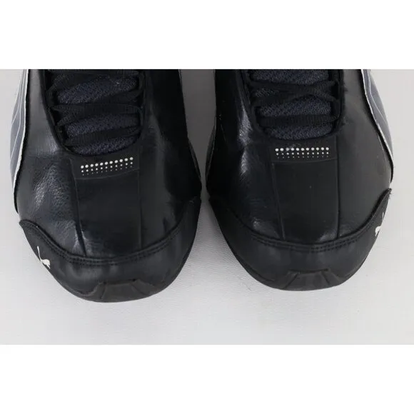 Vintage Y2K Puma Mens Size 11.5 D Distressed Spell Out Sneakers Shoes Black