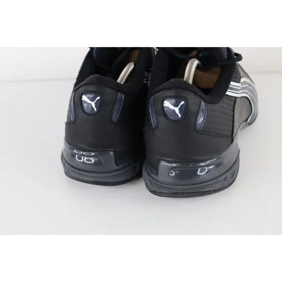Vintage Y2K Puma Mens Size 11.5 D Distressed Spell Out Sneakers Shoes Black