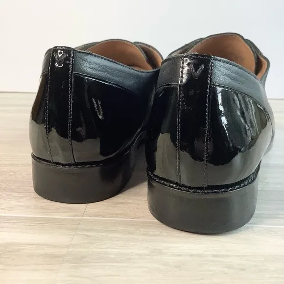 VIONIC Women Jayla Slip-On Leather Oxford Black Flats 9.5 Academia Preppy