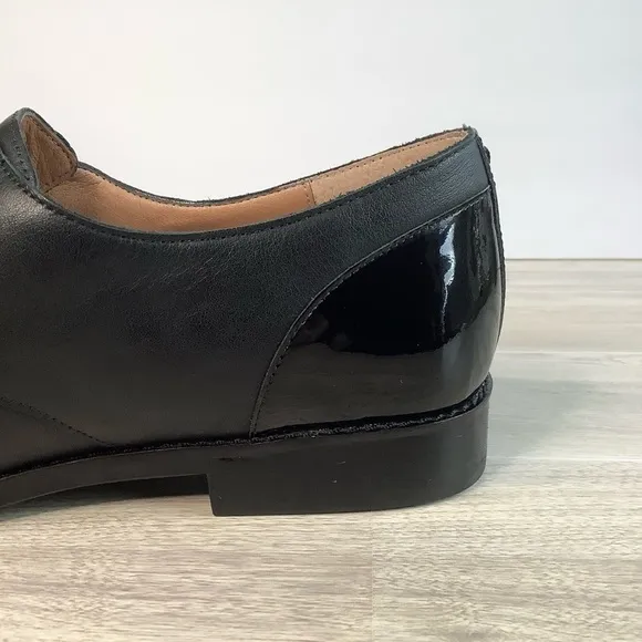 VIONIC Women Jayla Slip-On Leather Oxford Black Flats 9.5 Academia Preppy