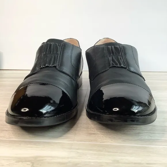 VIONIC Women Jayla Slip-On Leather Oxford Black Flats 9.5 Academia Preppy