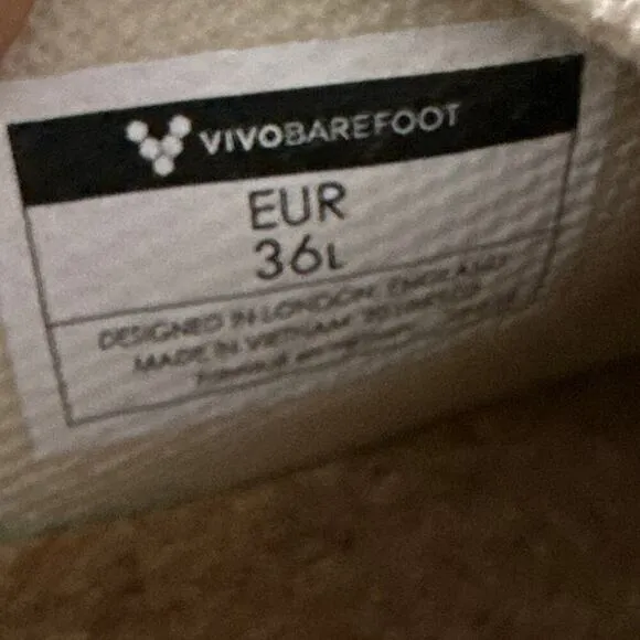 VivoBarefoot Shoes Women's 5 US Geo Court Knit Off White 36 EU Minimalist