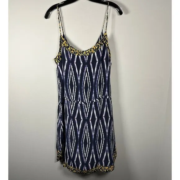 Vix By Paula Hermanny Moorish Print Silk Bliss Tie Mini Dress Size Large