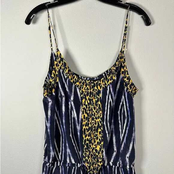 Vix By Paula Hermanny Moorish Print Silk Bliss Tie Mini Dress Size Large