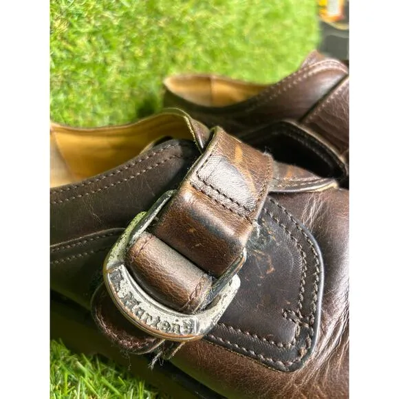 VTG 90s Dr Martens Chunky Platform Monk Strap Leather Loafers MIE 8314 9