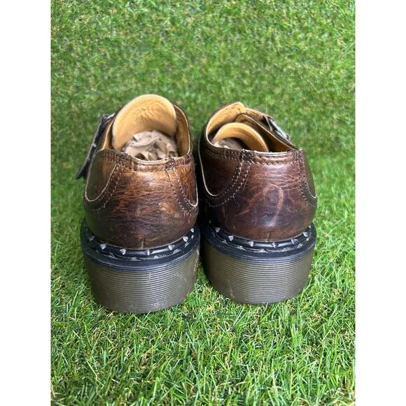 VTG 90s Dr Martens Chunky Platform Monk Strap Leather Loafers MIE 8314 9