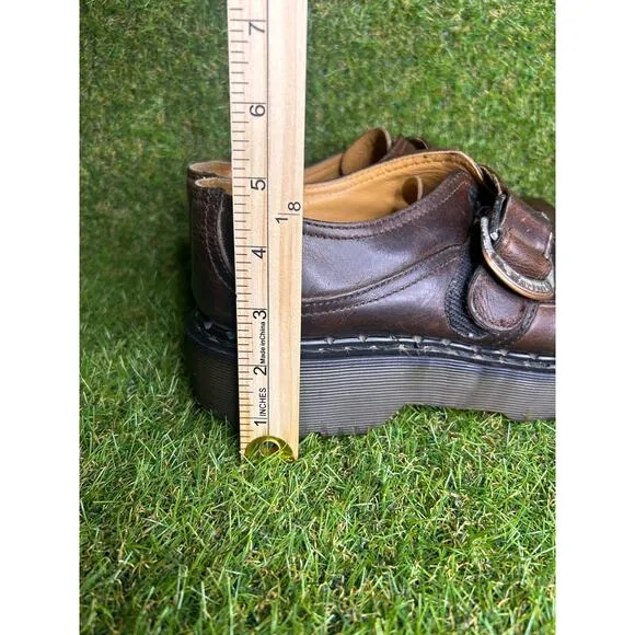 VTG 90s Dr Martens Chunky Platform Monk Strap Leather Loafers MIE 8314 9