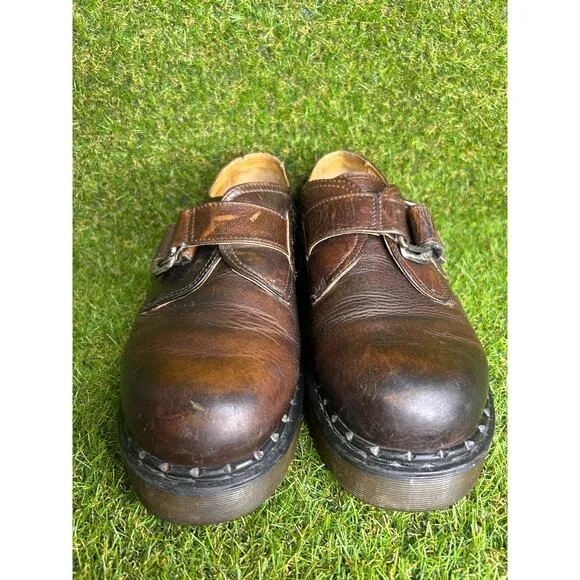VTG 90s Dr Martens Chunky Platform Monk Strap Leather Loafers MIE 8314 9
