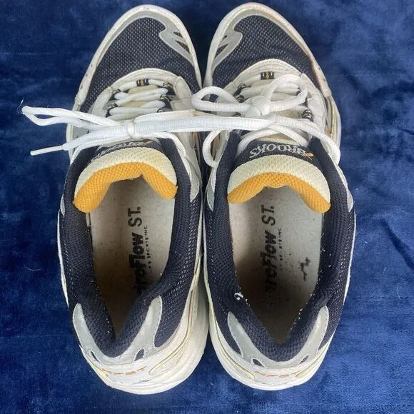 VTG Brooks Hydroflow‎ ST Running Sneaker Shoes Mens 12 White/Grey/Blue 90s