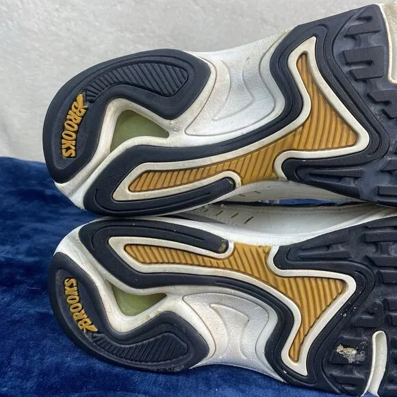 VTG Brooks Hydroflow‎ ST Running Sneaker Shoes Mens 12 White/Grey/Blue 90s