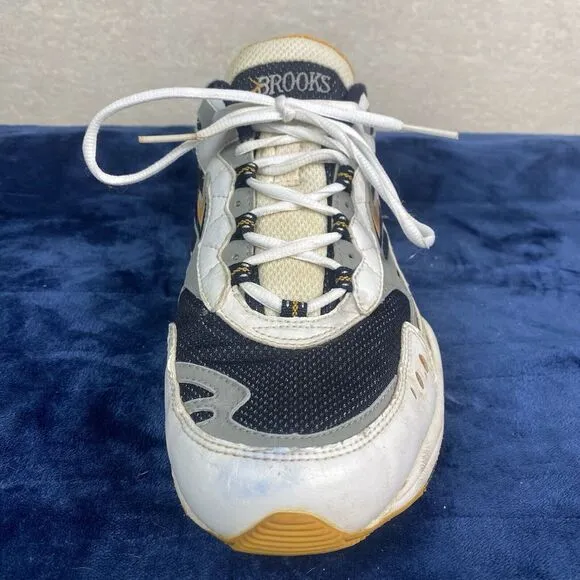 VTG Brooks Hydroflow‎ ST Running Sneaker Shoes Mens 12 White/Grey/Blue 90s