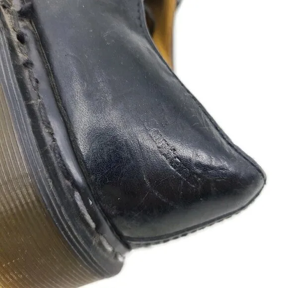 VTG Doc Martens 4 Hole Black Leather Shoes Mens Size 6 Low Top England