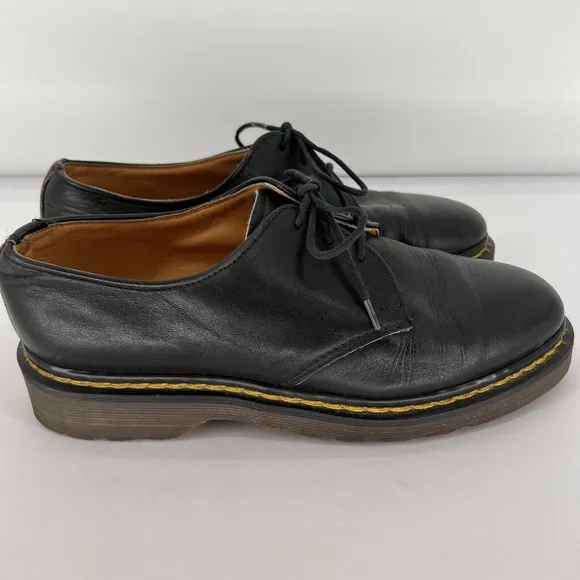 Vtg Dr Doc Martens Made in England Chunky Oxford US 7 Platform Shoes Black J132