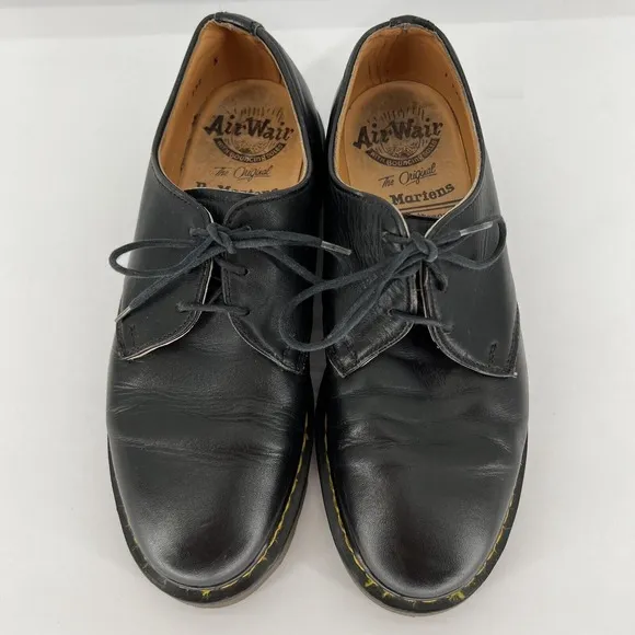Vtg Dr Doc Martens Made in England Chunky Oxford US 7 Platform Shoes Black J132
