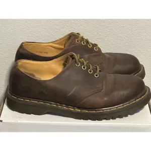 VTG Dr Doc Martens Men 10 Shoes Brown Leather Oxford 4 Eye AW04 MADE IN ENGLAND