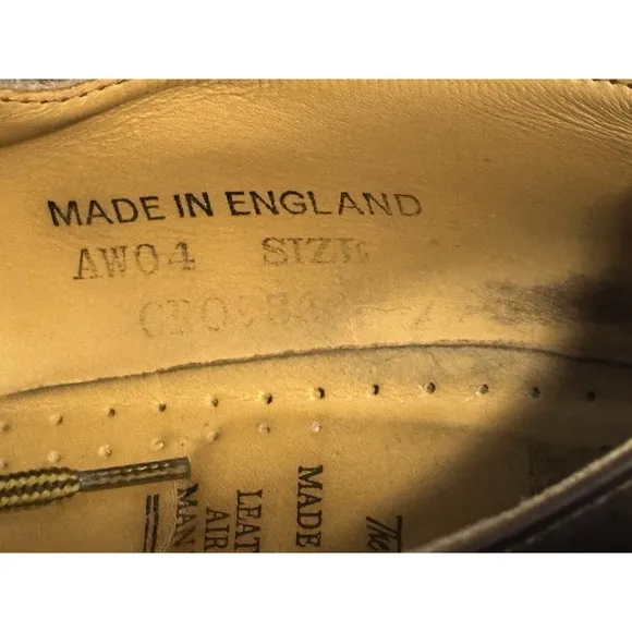 VTG Dr Doc Martens Men 10 Shoes Brown Leather Oxford 4 Eye AW04 MADE IN ENGLAND