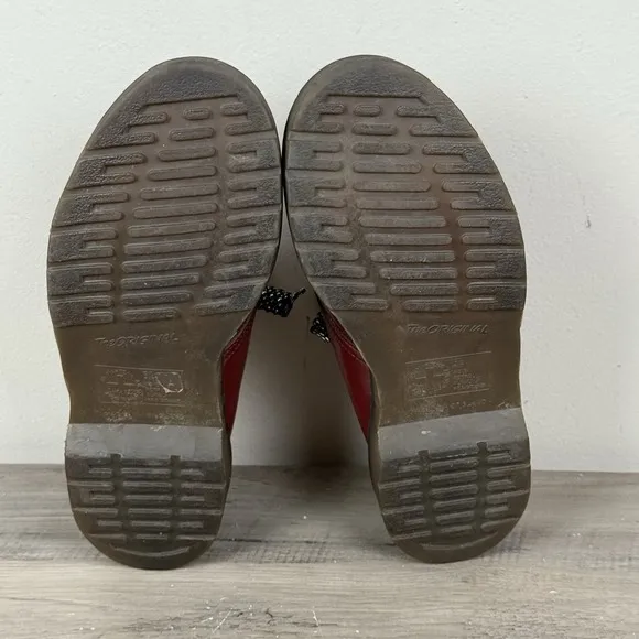 Vtg Dr Martens made in England Oxford Shoes Burgundy Cherry Womens US 7 (UK 5)