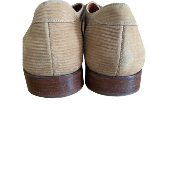 Vtg Florsheim x Duckie Brown Tan Corduroy Oxford Shoes Mens Size 11D SEE PHOTOS