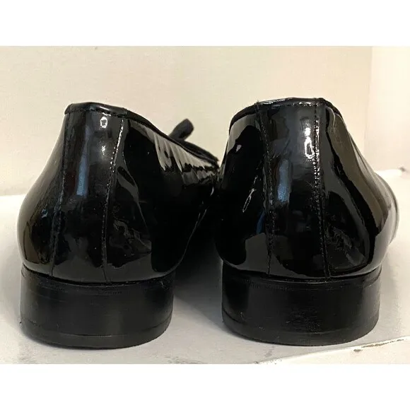Vtg GIORGIO BRUTINI Men's 13 Black Patent Leather Suede Tuxedo Loafers Shoes