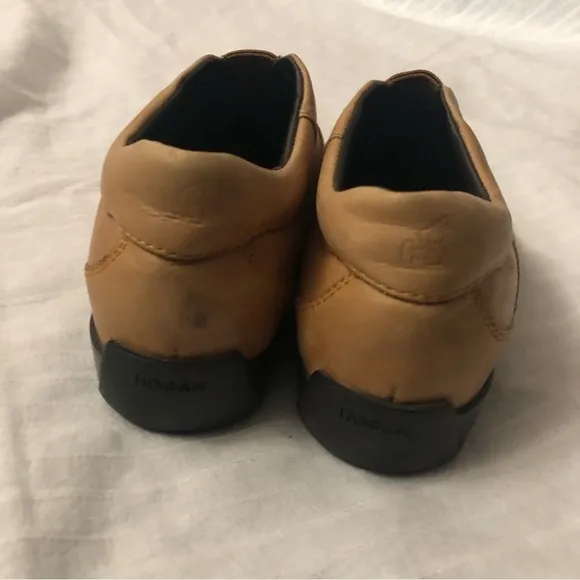 Vtg Hogan Women's Tan Bowling Style Oxford Shoes Italian Made Athletic Size 7.5