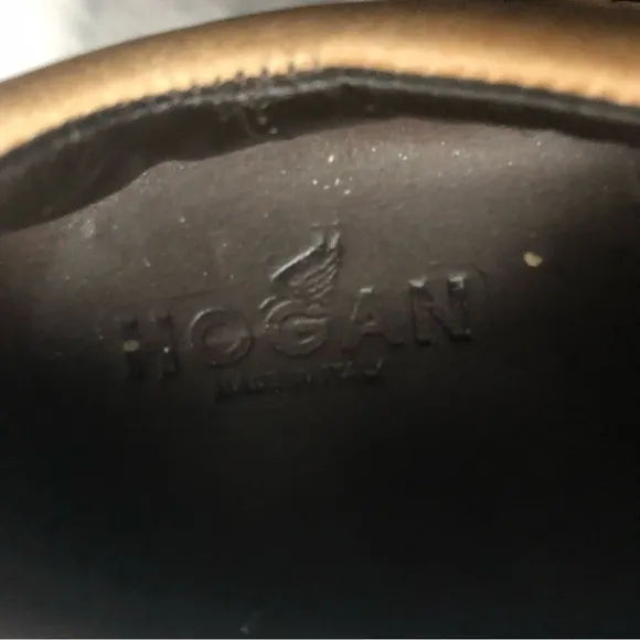 Vtg Hogan Women's Tan Bowling Style Oxford Shoes Italian Made Athletic Size 7.5