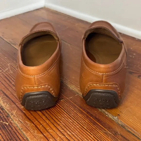 Vtg Men's Polo Ralph Lauren Reynold Tan Leather Penny Loafers size 11 D