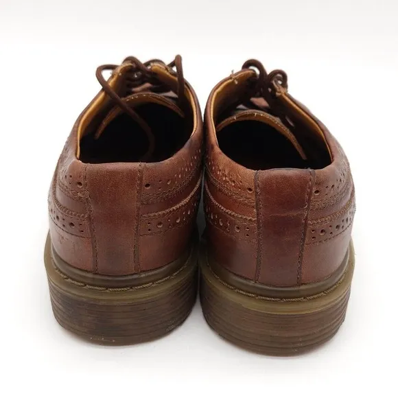VTG Skechers Mens 10 Leather Oxford Wingtip Lace Up Dress Shoes Chunky Y2K Brown