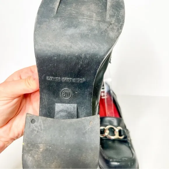 VTG Y2K Chunky Heeled School Girl Loafers Horsebit Size 8 Shoes Lower East Side