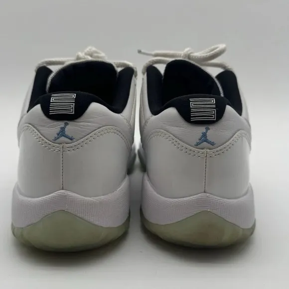 White and Blue Jordan 11 Low Sneakers
