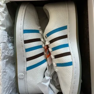 White and Blue Men's Sneakers