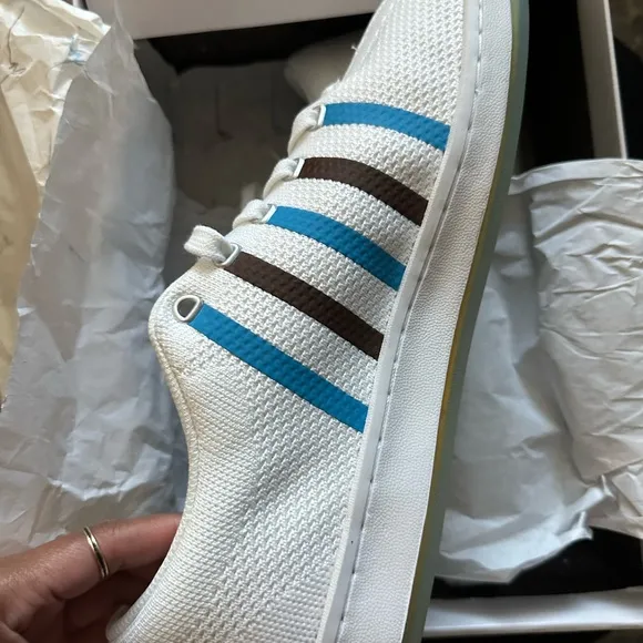 White and Blue Men's Sneakers