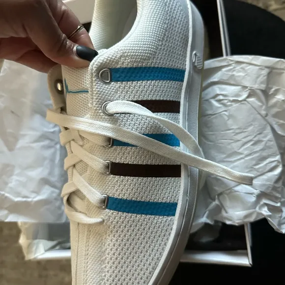 White and Blue Men's Sneakers