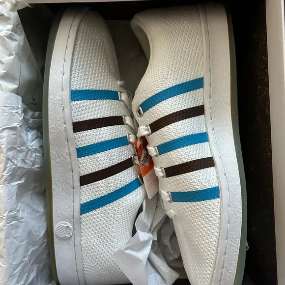 White and Blue Men's Sneakers