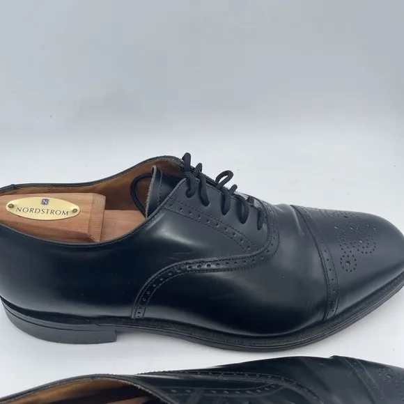 William Chatsworth Black Wing Tip Vintage Dress Shoes Made England 11D
