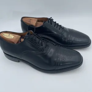 William Chatsworth Black Wing Tip Vintage Dress Shoes Made England 11D