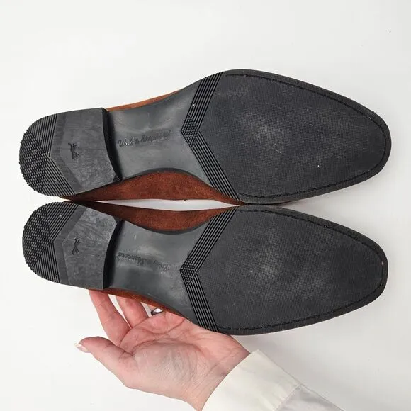 Wolf &amp; Shepherd Monaco‎ Penny Loafers Mens 39 (US 6) Brown Suede Slip On Leisure