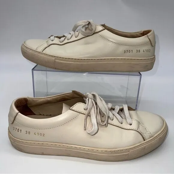 Woman by Common Projects Original Achilles Low Top White Leather Sneakers