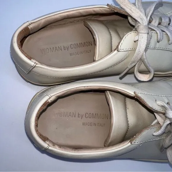 Woman by Common Projects Original Achilles Low Top White Leather Sneakers