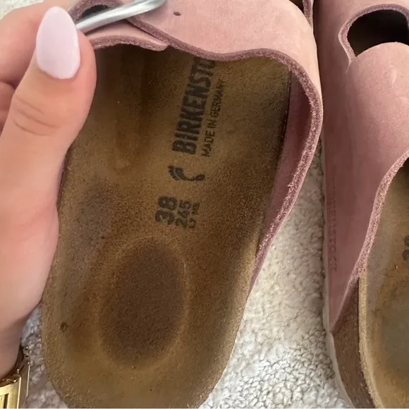 🩴Women Birkenstock Pink and Brown Sandals with Adjustable Straps, size 38 (7)