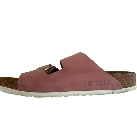 🩴Women Birkenstock Pink and Brown Sandals with Adjustable Straps, size 38 (7)