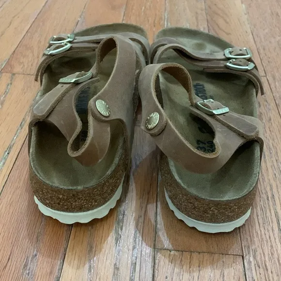 Women’s Birkenstock Kumba Brown Leather Sandals Size 37 EUC