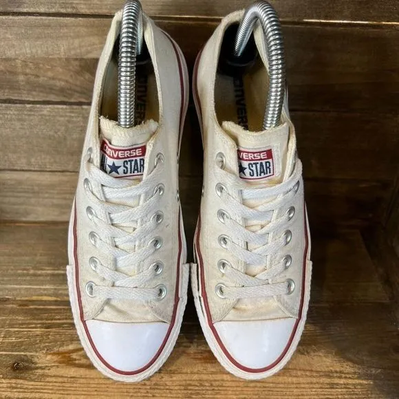 Womens Converse Chuck Taylor All‎ Star Ivory Low Top Shoes Sneakers Size 7 M GUC