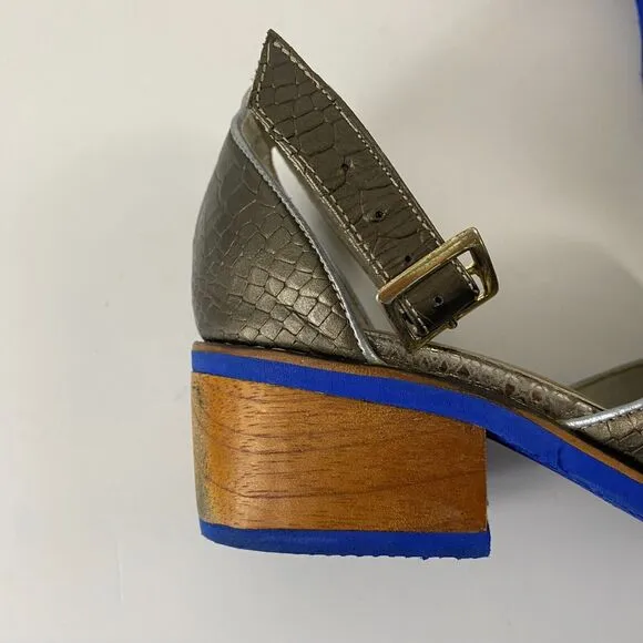 Women's shoes Heels Classic Pointed Toe Buckle Ankle Strap Chunky Sandal EU37