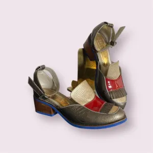 Women's shoes Heels Classic Pointed Toe Buckle Ankle Strap Chunky Sandal EU37
